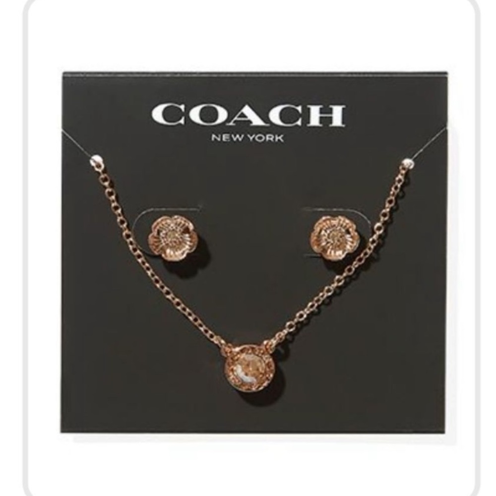 NEW Coach Open Necklace and Earrings Set